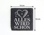 Schiefer Untersetzer Friseurin Alles wird schön - Geschenk für Friseur – Bild 4
