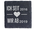 Schiefer Untersetzer Personalisiert Mit Wunschdatum Herz Ich Seit Wir  – Bild 1