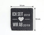 Schiefer Untersetzer Personalisiert Mit Wunschdatum Herz Ich Seit Wir  – Bild 4