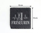 Schiefer Untersetzer Friseurin Herzschlag - Geschenk für Friseurmeiste – Bild 4