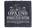 Schiefer Untersetzer Opa und Enkeltochter ein unschlagbares Team - Ges – Bild 1