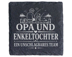 Schiefer Untersetzer Opa und Enkeltochter ein unschlagbares Team - Ges – Bild 1