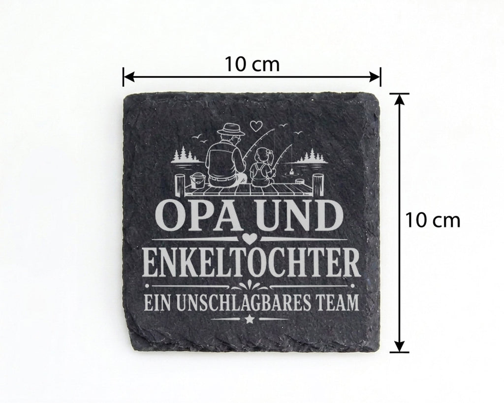 Schiefer Untersetzer Opa und Enkeltochter ein unschlagbares Team - Ges – Bild 4