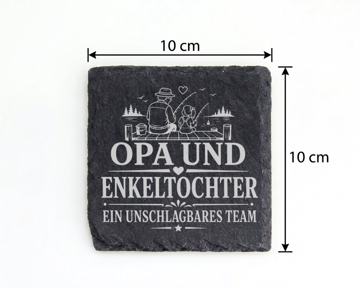 Schiefer Untersetzer Opa und Enkeltochter ein unschlagbares Team - Ges – Bild 4