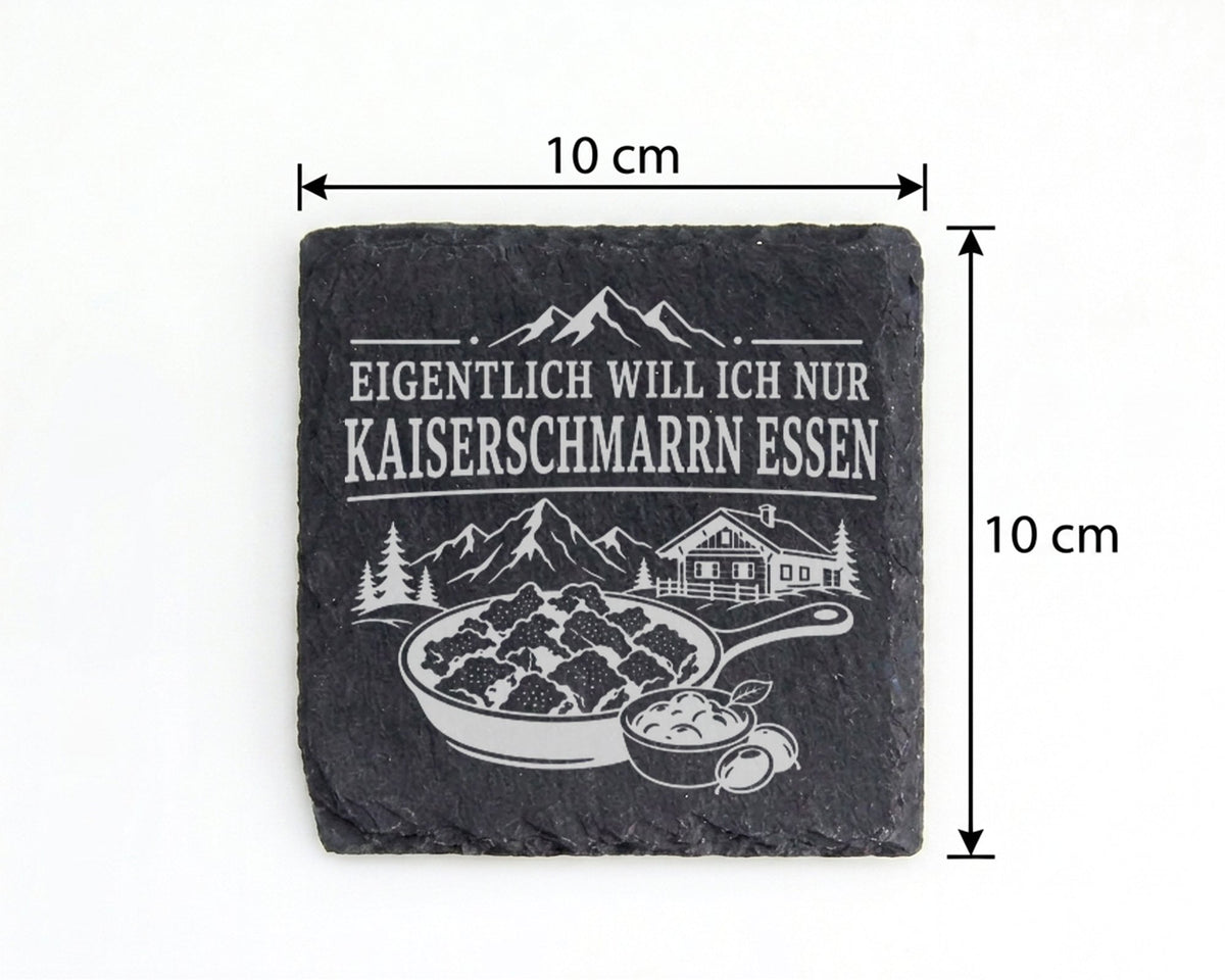 Schiefer Untersetzer Eigentlich will ich nur Kaiserschmarrn essen - Ge – Bild 4