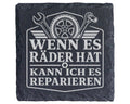 Schiefer Untersetzer KFZ Mechaniker Wenn es Räder hat kann ich reparie – Bild 1