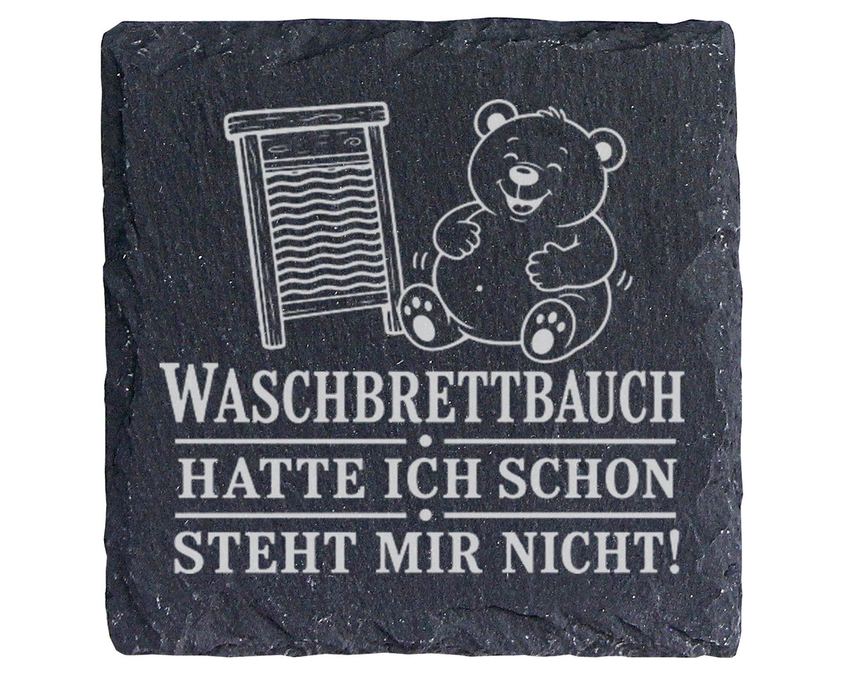 Schiefer Untersetzer Waschbrettbauch hatte ich schon steht mir nicht - – Bild 1