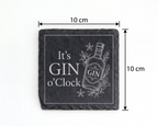 Gin Untersetzer Schiefertafel, It's GIN o'Clock Geschenk, Gin Liebhabe – Bild 4