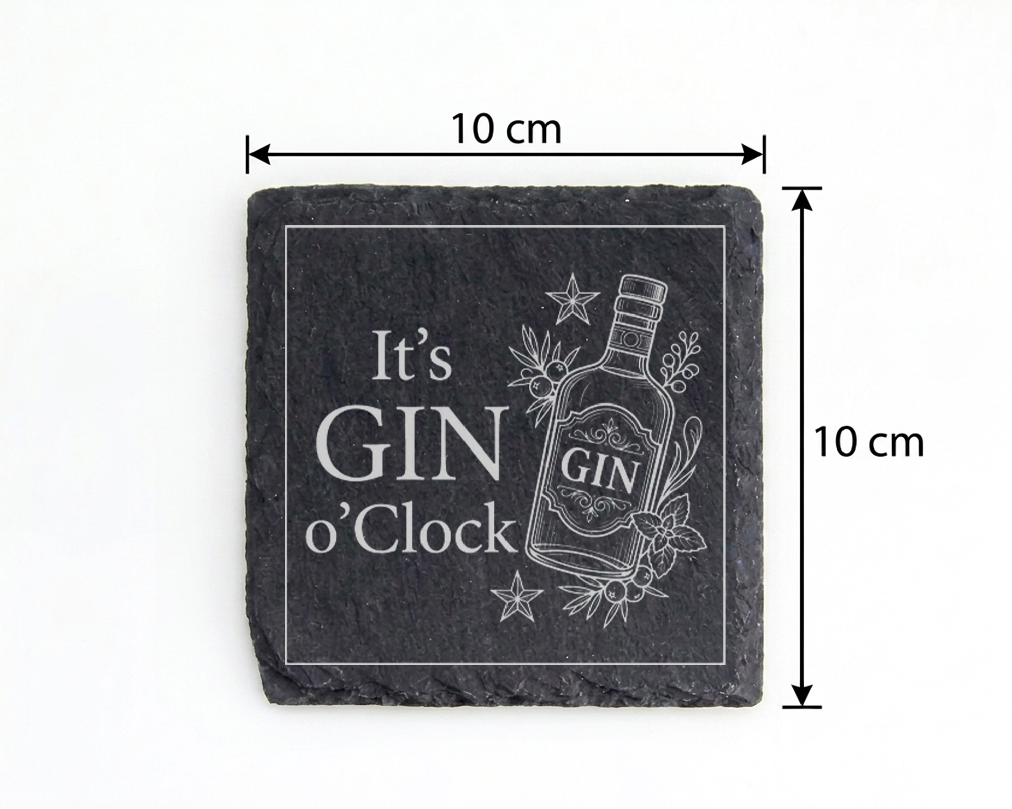 Gin Untersetzer Schiefertafel, It's GIN o'Clock Geschenk, Gin Liebhabe – Bild 4