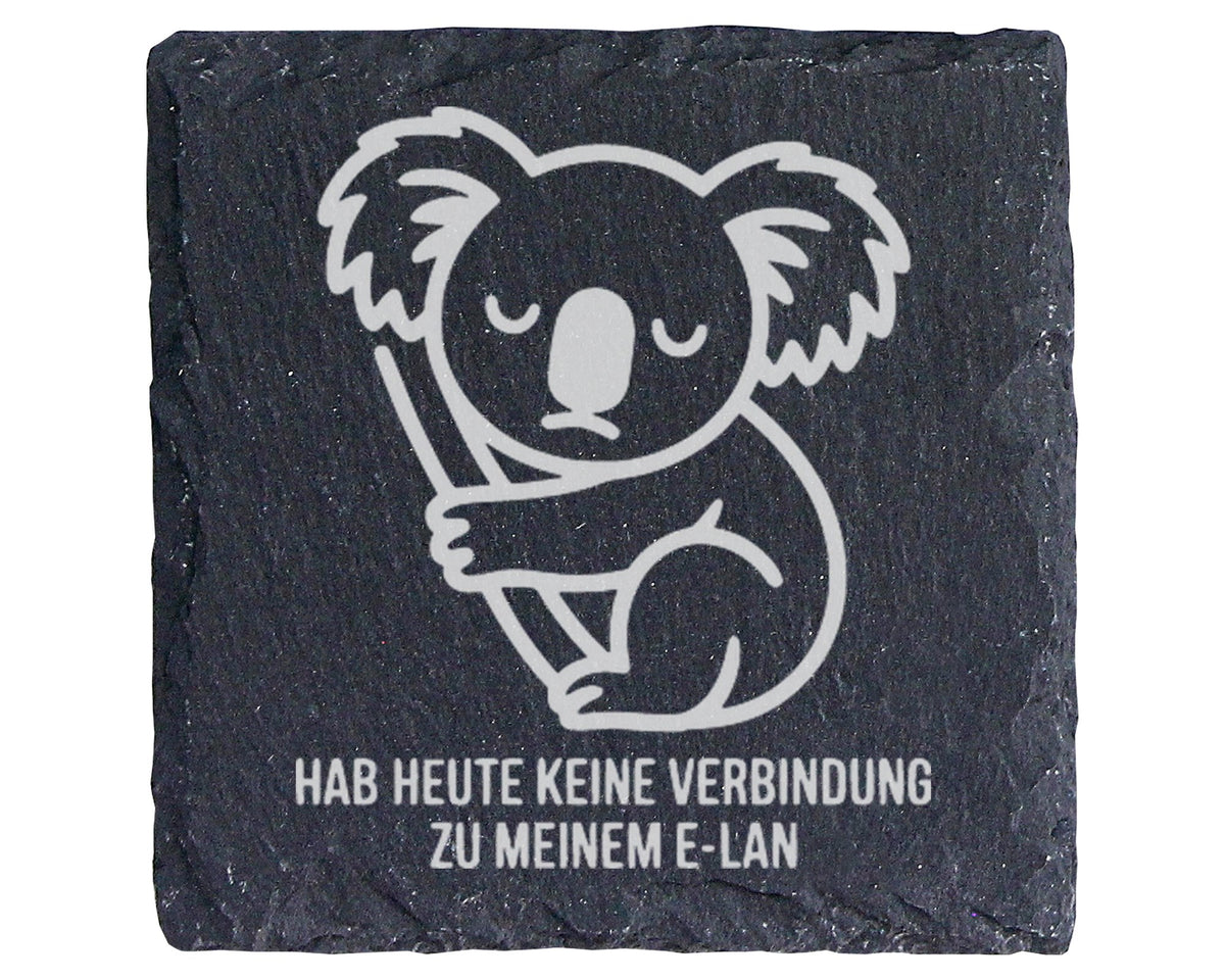 Schiefer Untersetzer Koala Spruch Keine Verbindung Zu Meinem E-LAN - L – Bild 1