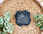 Schiefer Untersetzer Ich genieße das Leben in vollen Zügen - Eisenbahn – Bild 3