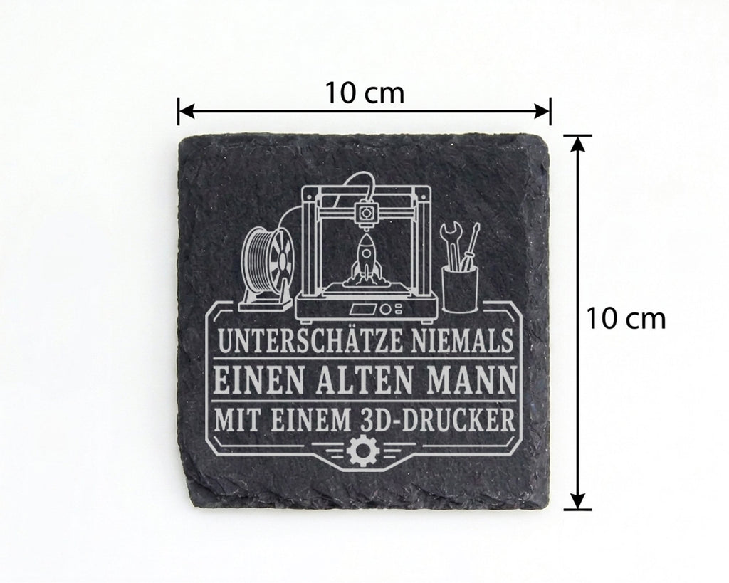 Schiefer Untersetzer Unterschätze niemals einen alten Mann mit 3D-Druc – Bild 4