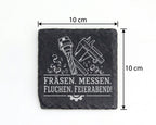 Schiefer Untersetzer Fräsen Messen Fluchen Feierabend - Geschenk für Z – Bild 4