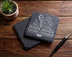 Schiefer Untersetzer Fräsen Messen Fluchen Feierabend - Geschenk für Z – Bild 5