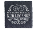 Schiefer Untersetzer Ohne Motor kein Akku nur Legende auf zwei Rädern  – Bild 1