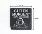 Schiefer Untersetzer Pinguin Guten Morgen ganz dünnes Eis - Lustiges G – Bild 4