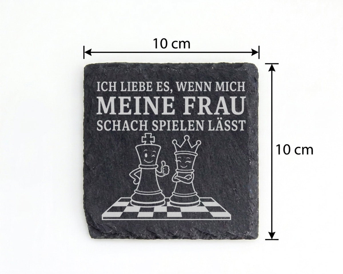 Schiefer Untersetzer Schach wenn mich meine Frau spielen lässt - Lusti – Bild 4