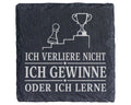 Schiefer Untersetzer Schach Ich verliere nicht gewinne oder lerne - Ge – Bild 1