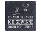 Schiefer Untersetzer Schach Ich verliere nicht gewinne oder lerne - Ge – Bild 1