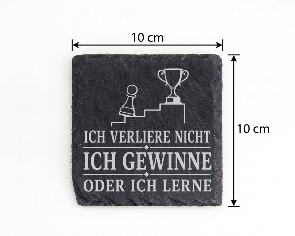 Schiefer Untersetzer Schach Ich verliere nicht gewinne oder lerne - Ge – Bild 4