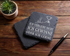 Schiefer Untersetzer Schach Ich verliere nicht gewinne oder lerne - Ge – Bild 5