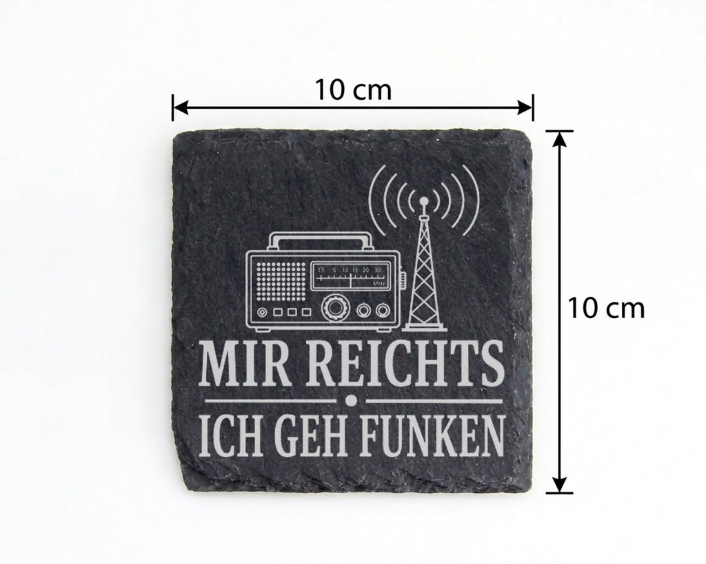 Schiefer Untersetzer Amateurfunk Mir reichts ich geh funken - Geschenk – Bild 4