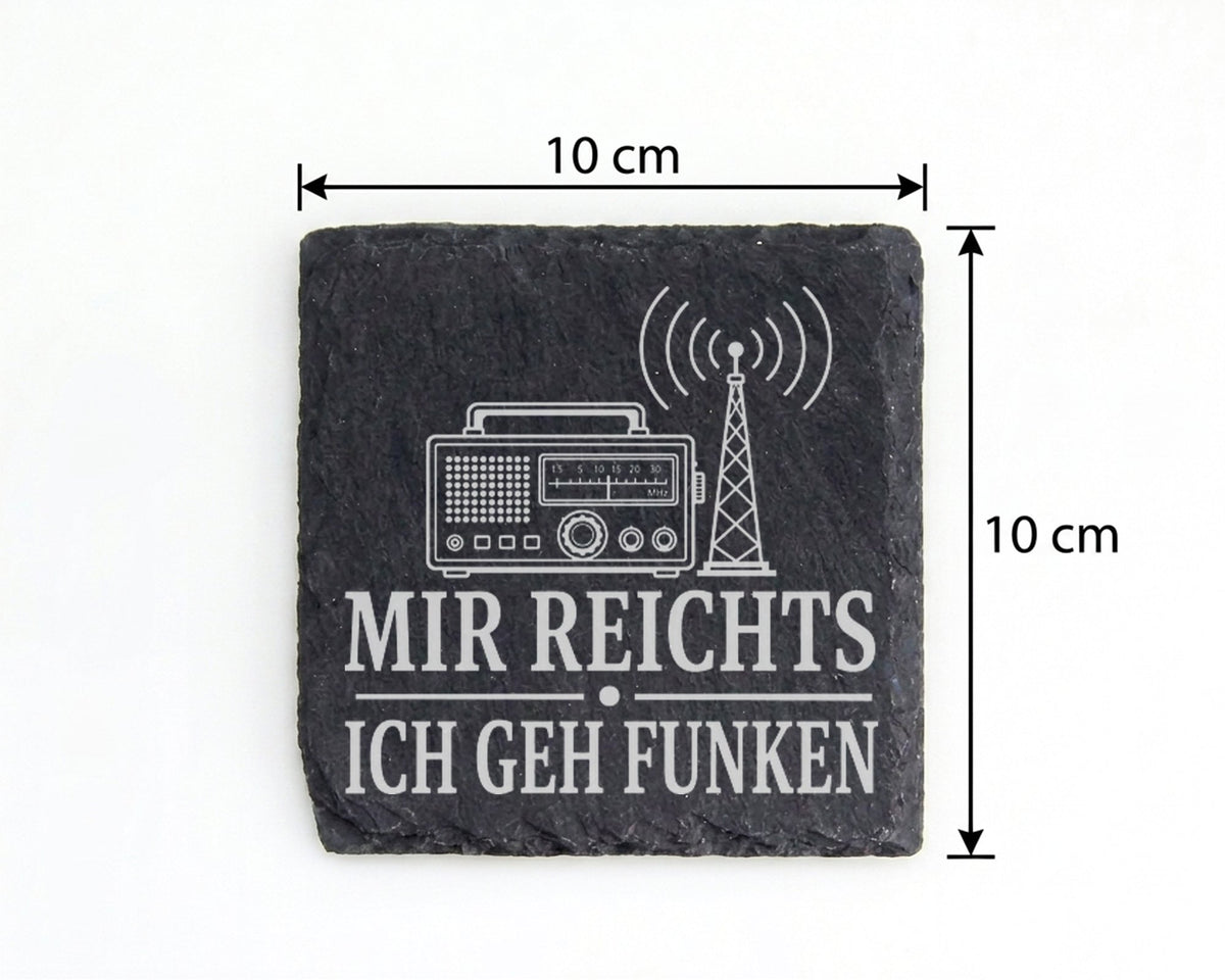 Schiefer Untersetzer Amateurfunk Mir reichts ich geh funken - Geschenk – Bild 4
