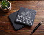 Schiefer Untersetzer Amateurfunk Mir reichts ich geh funken - Geschenk – Bild 5