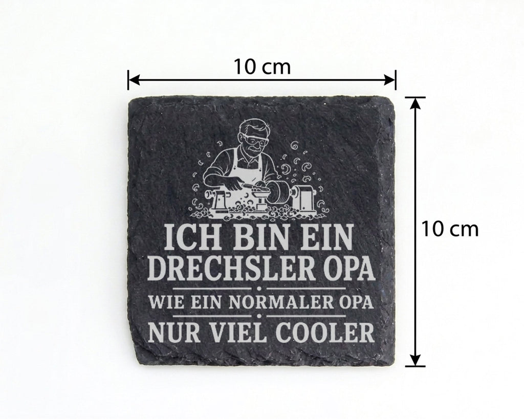 Schiefer Untersetzer Drechsler Opa wie ein normaler nur viel cooler -  – Bild 4