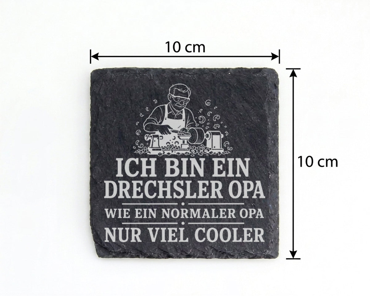 Schiefer Untersetzer Drechsler Opa wie ein normaler nur viel cooler -  – Bild 4
