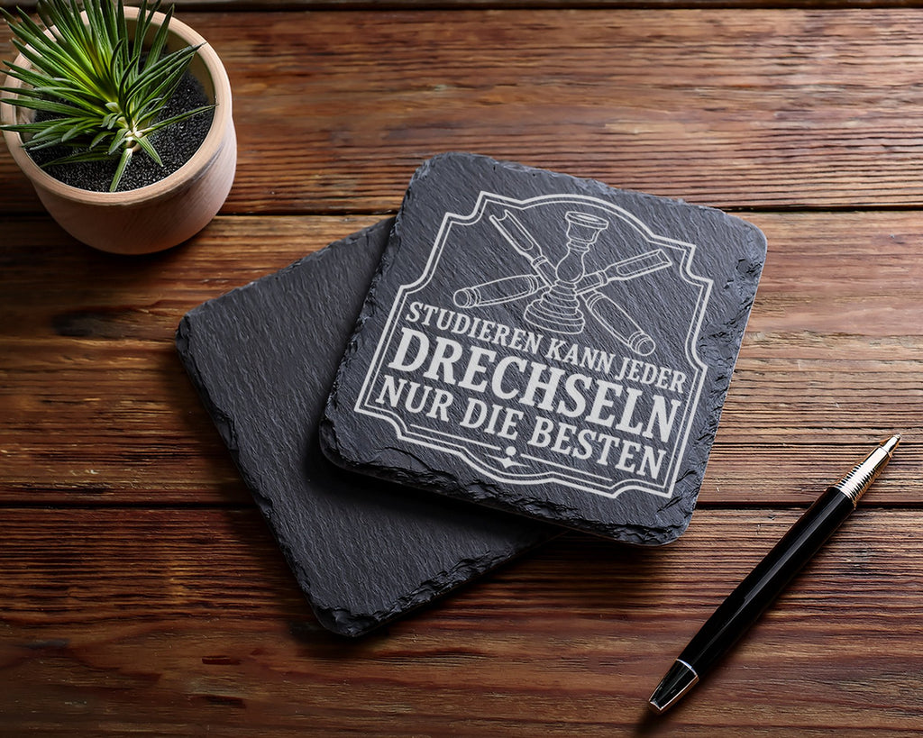 Schiefer Untersetzer Studieren kann jeder Drechseln nur die Besten - G – Bild 5