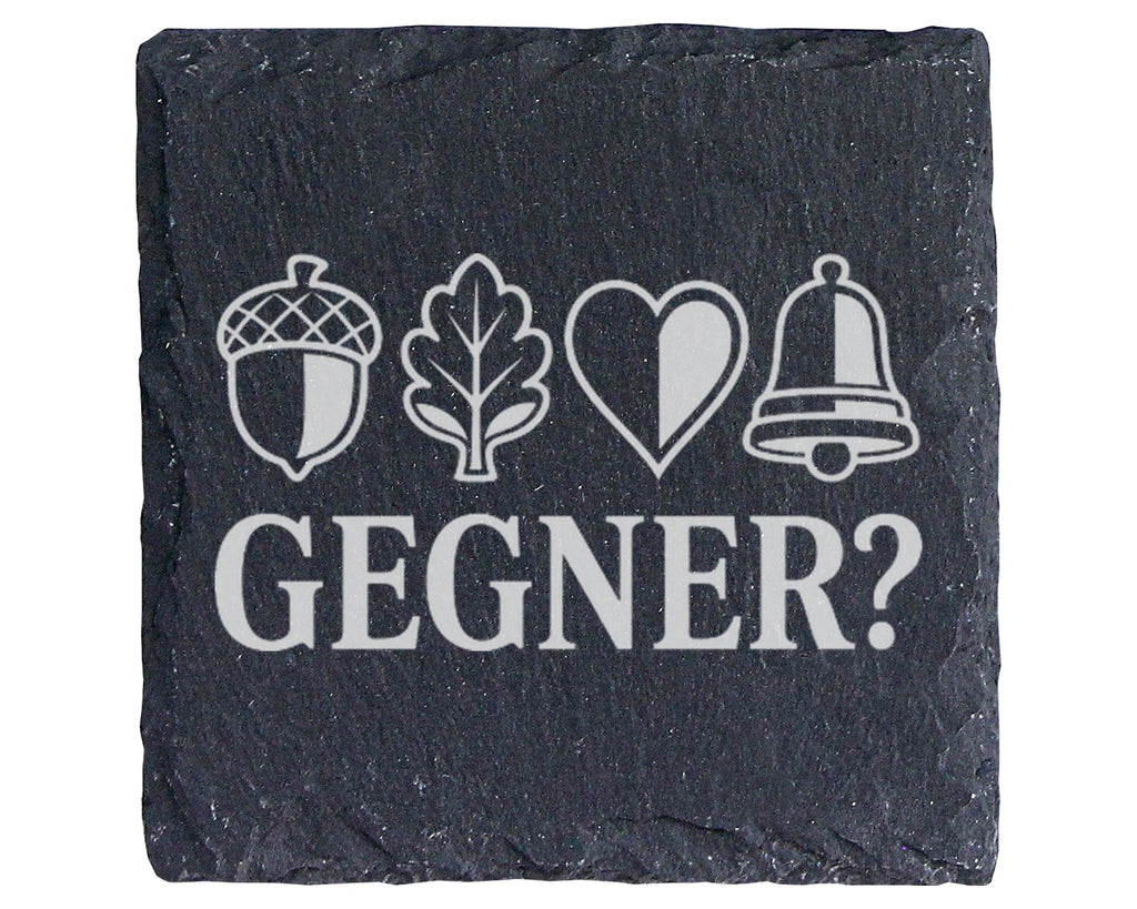 Schiefer Untersetzer Schafkopf Gegner - Lustiges Geschenk für Schafkop – Bild 1