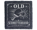Schiefer Untersetzer Tischtennis Old Schmetterhand - Lustiges Geschenk – Bild 1