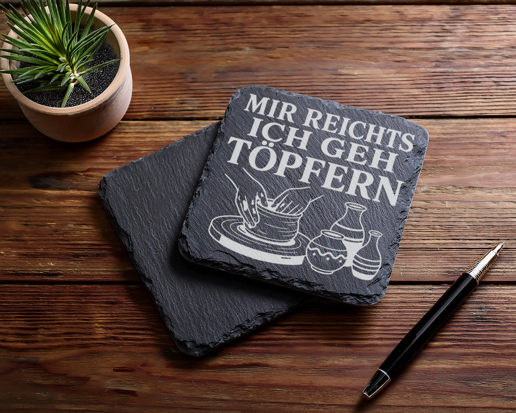 Schiefer Untersetzer Mir reichts ich geh töpfern - Geschenk für Töpfer – Bild 5