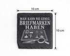 Schiefer Untersetzer Man kann nie genug Briefmarken haben - Geschenk f – Bild 4