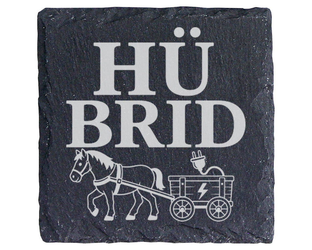 Schiefer Untersetzer Hü Brid - Lustiges Kutsche Geschenk für Kutscher, – Bild 1