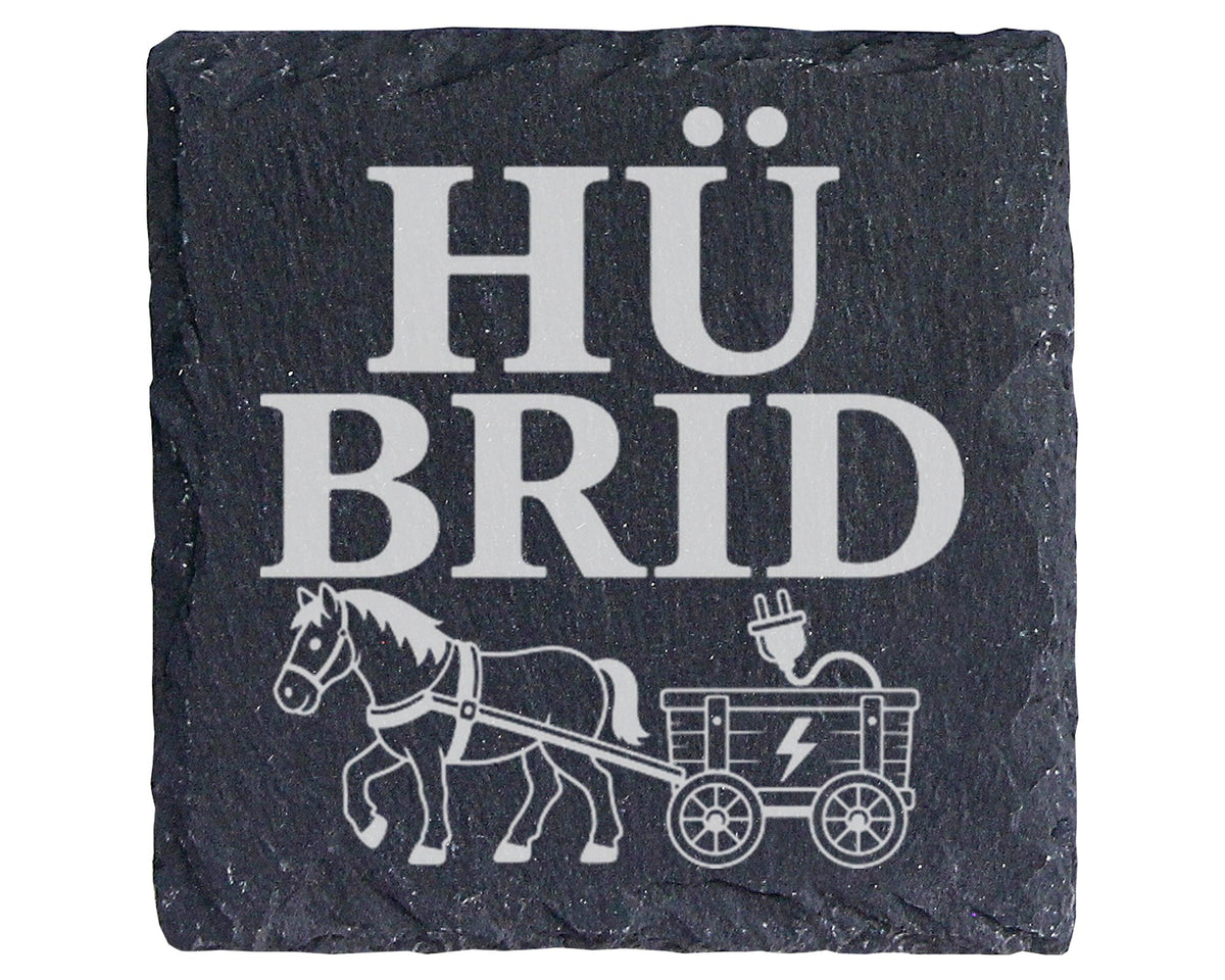 Schiefer Untersetzer Hü Brid - Lustiges Kutsche Geschenk für Kutscher, – Bild 1