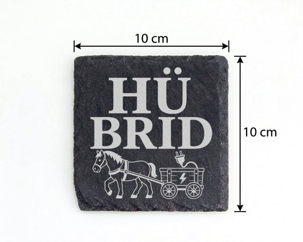 Schiefer Untersetzer Hü Brid - Lustiges Kutsche Geschenk für Kutscher, – Bild 4