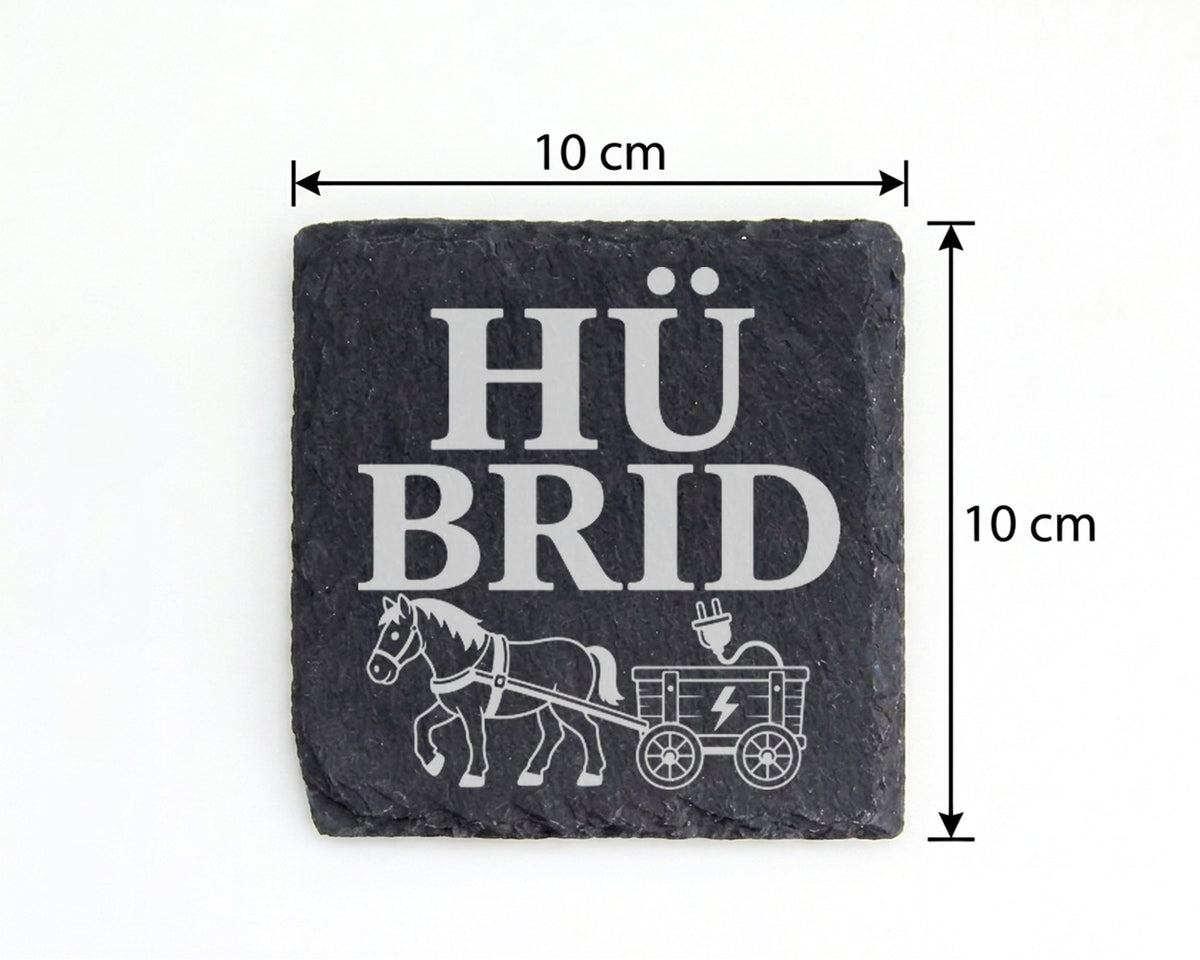 Schiefer Untersetzer Hü Brid - Lustiges Kutsche Geschenk für Kutscher, – Bild 4