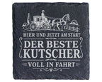 Schiefer Untersetzer Der beste Kutscher voll in Fahrt - Geschenk für G – Bild 1