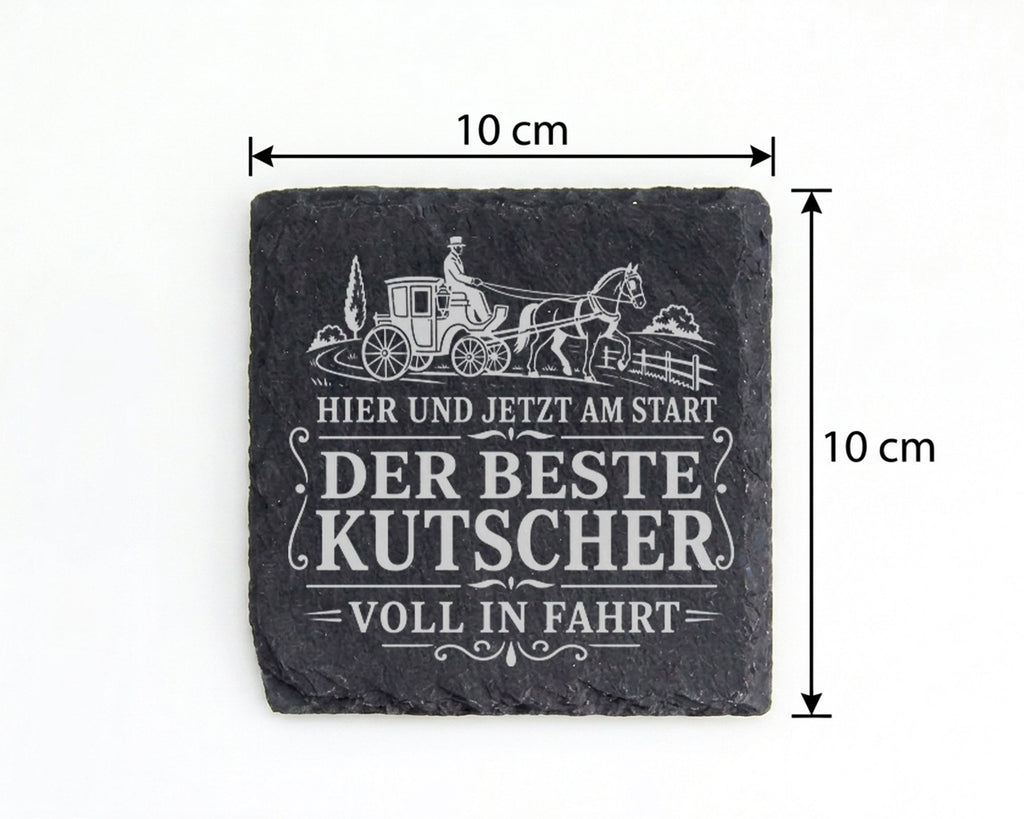 Schiefer Untersetzer Der beste Kutscher voll in Fahrt - Geschenk für G – Bild 4