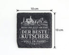 Schiefer Untersetzer Der beste Kutscher voll in Fahrt - Geschenk für G – Bild 4