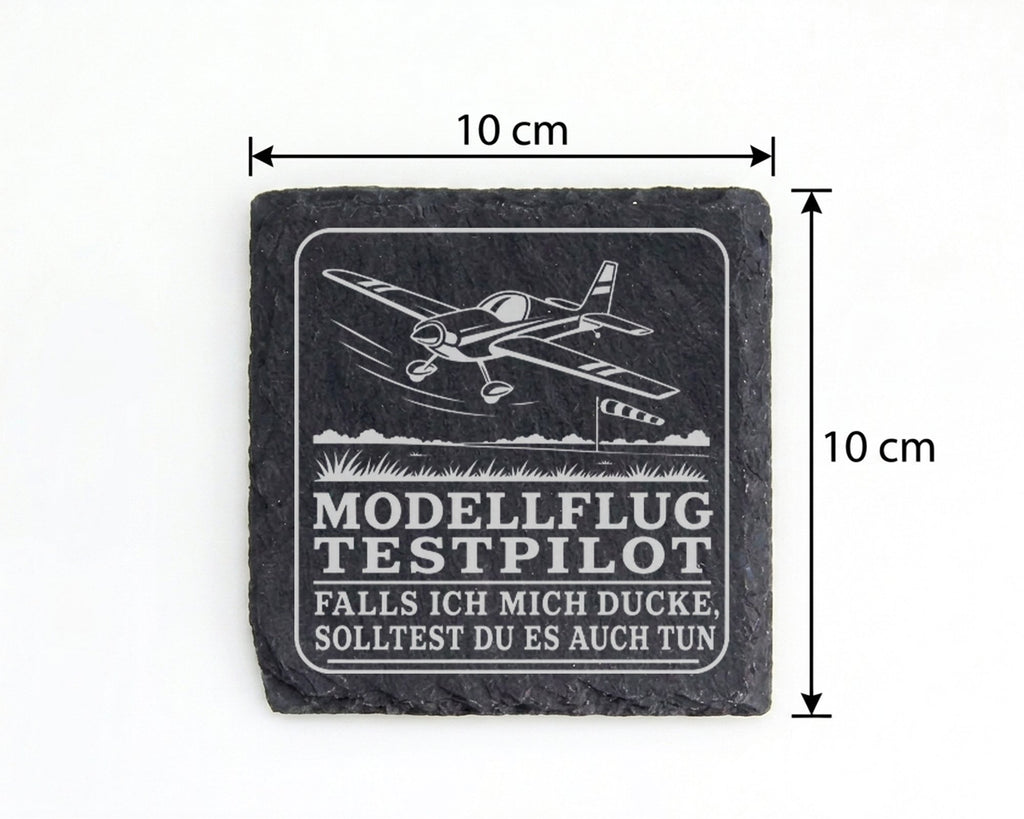 Schiefer Untersetzer Modellflug Testpilot falls ich mich ducke - Lusti – Bild 4