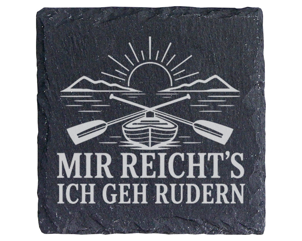 Schiefer Untersetzer Mir reicht's ich geh rudern - Geschenk für Rudere – Bild 1