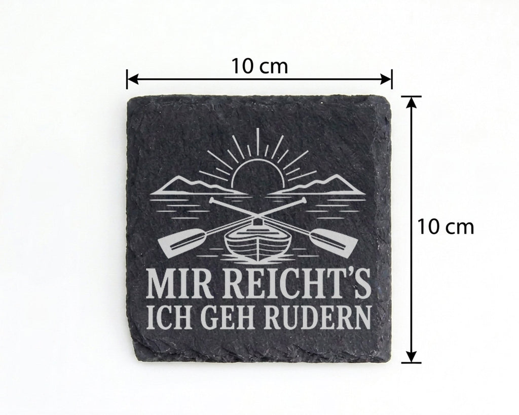 Schiefer Untersetzer Mir reicht's ich geh rudern - Geschenk für Rudere – Bild 4