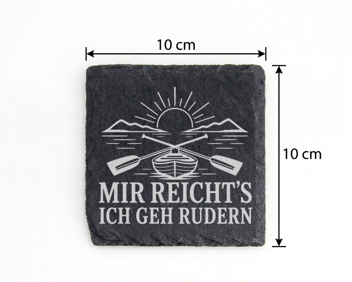 Schiefer Untersetzer Mir reicht's ich geh rudern - Geschenk für Rudere – Bild 4