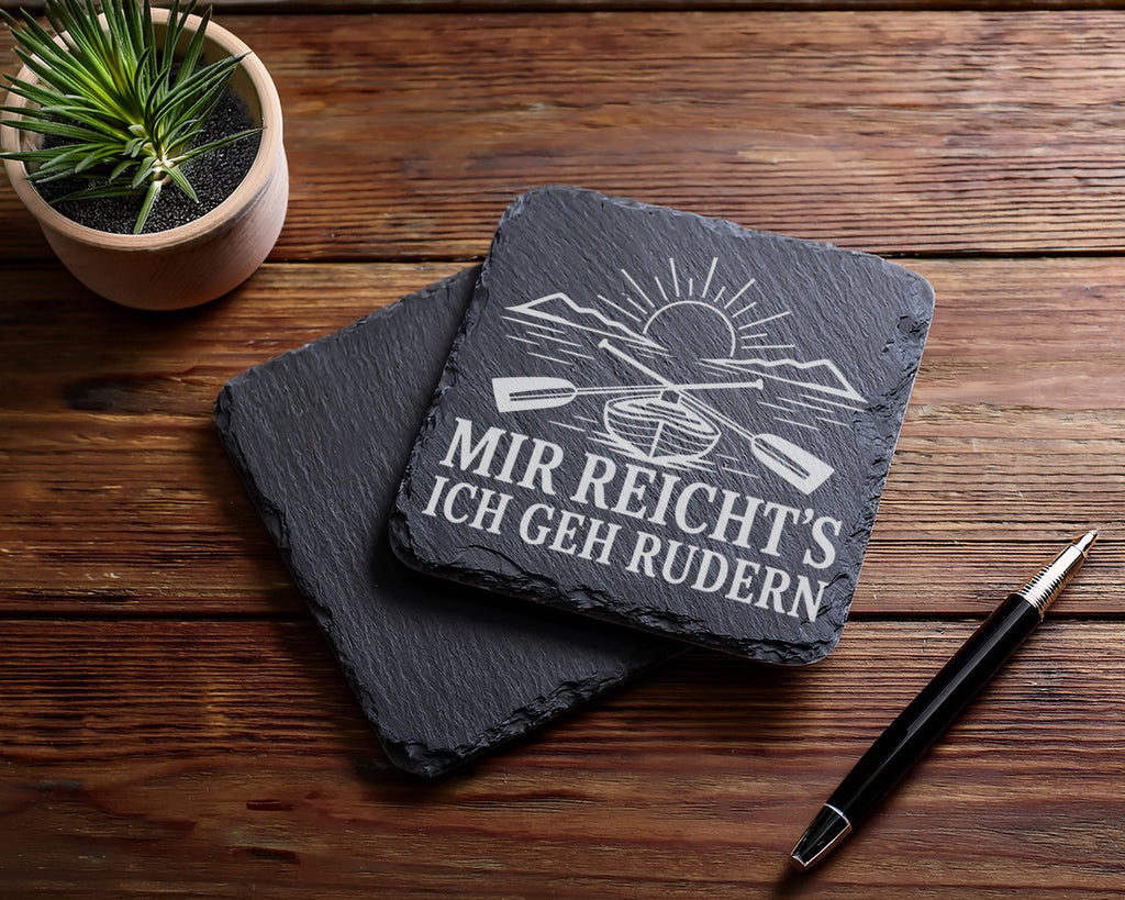 Schiefer Untersetzer Mir reicht's ich geh rudern - Geschenk für Rudere – Bild 5