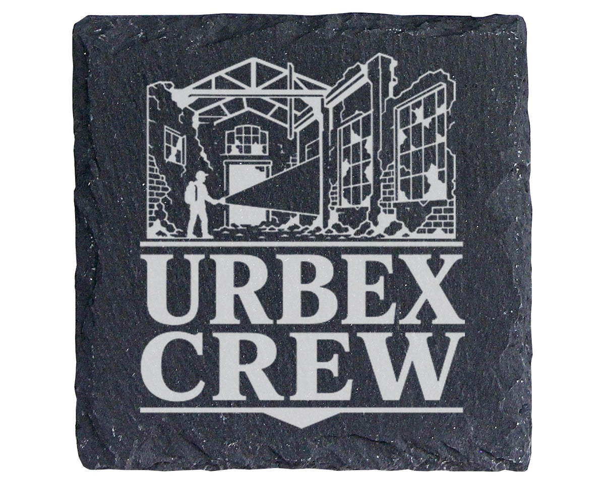 Schiefer Untersetzer Urbex Crew - Geschenk für Lost Places Fotografen  – Bild 1