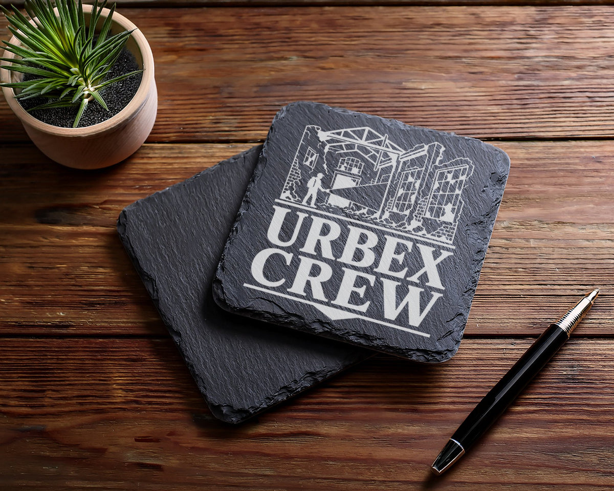 Schiefer Untersetzer Urbex Crew - Geschenk für Lost Places Fotografen  – Bild 5