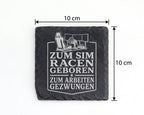 Schiefer Untersetzer Sim Racen geboren zur Arbeit gezwungen - Geschenk – Bild 4